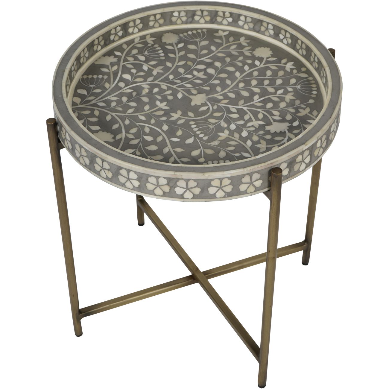 Laura Ashley Gold & Grey Epsley Side Table